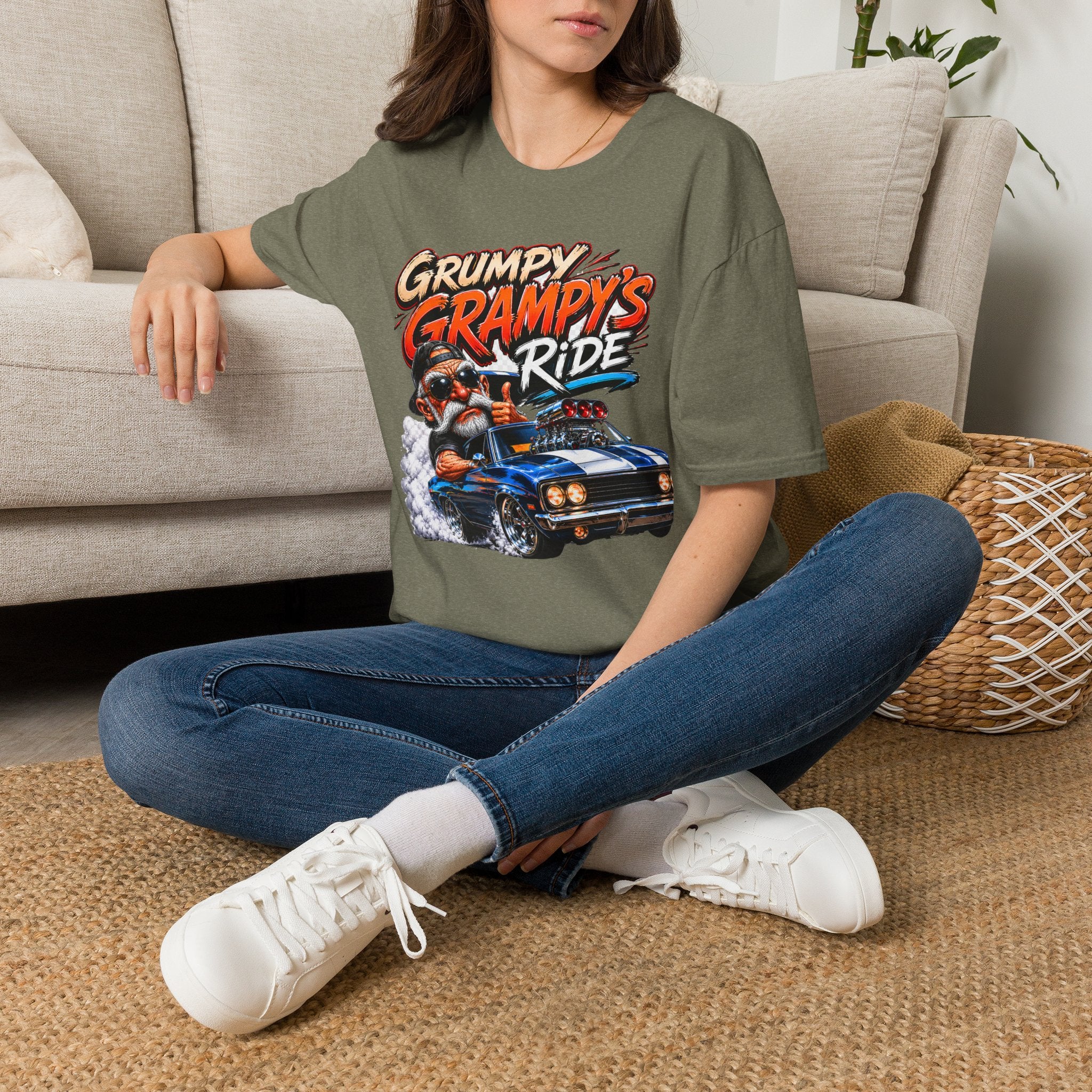Grumpy Grampy’s Ride T-Shirt — Retro Grandpa Car Racing Tee