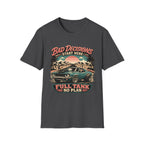 Bad Decisions Start Here Vintage Muscle Car T-Shirt — "Full Tank No Plan"