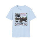 Made in America Truck T-Shirt — "Made in America. Built for the Land." Patriotic Vintage Pickup Tee