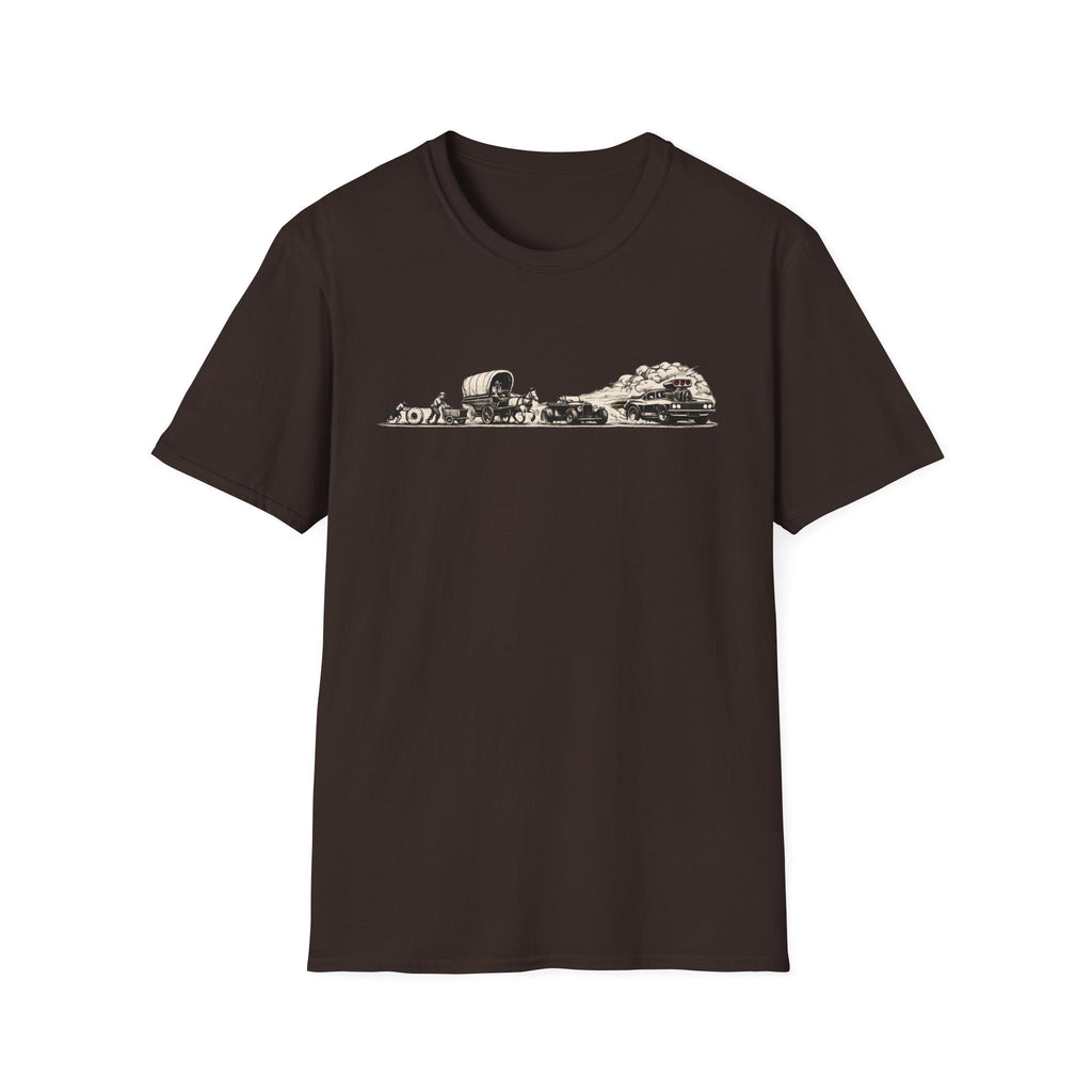 Desert Caravan Tee — Vintage Camel & Wagon Silhouette Travel T-Shirt