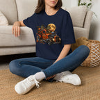 Halloween Hot Rod T‑Shirt — Vintage Monster Truck with Full Moon