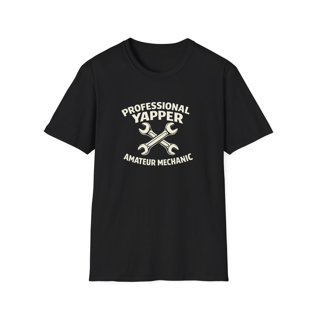 Professional Yapper T-Shirt — “Professional Yapper Amateur Mechanic” Funny Mechanic Tee