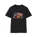 American Hot Rod T-Shirt – Vintage Flag Car Graphic