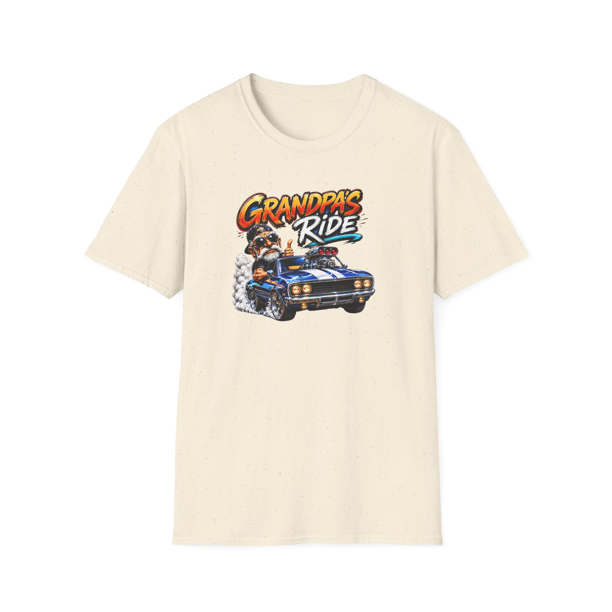 Grandpa's Ride T-Shirt — Vintage Muscle Car & Dog Graphic Gift