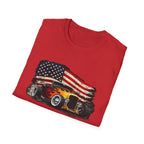 American Hot Rod T-Shirt – Vintage Flag Car Graphic