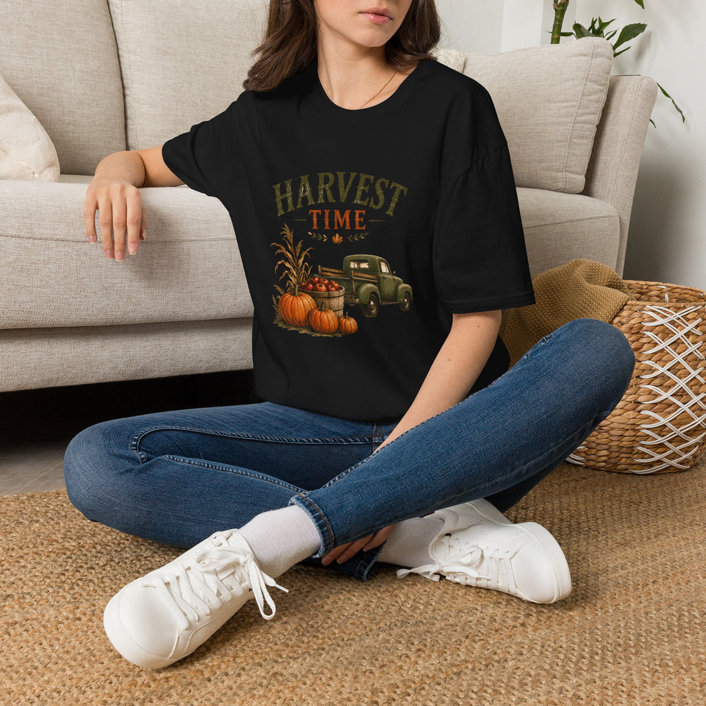 Harvest Time T-Shirt — Vintage Truck, Pumpkins & Fall Farm Design