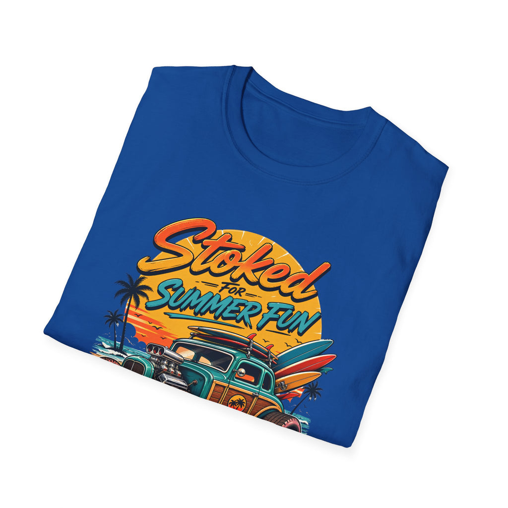 Stoked Summer Fun T-Shirt – Vintage Hot Rod Surf Graphic