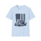 Vintage Hot Rod T-Shirt with Distressed American Flag
