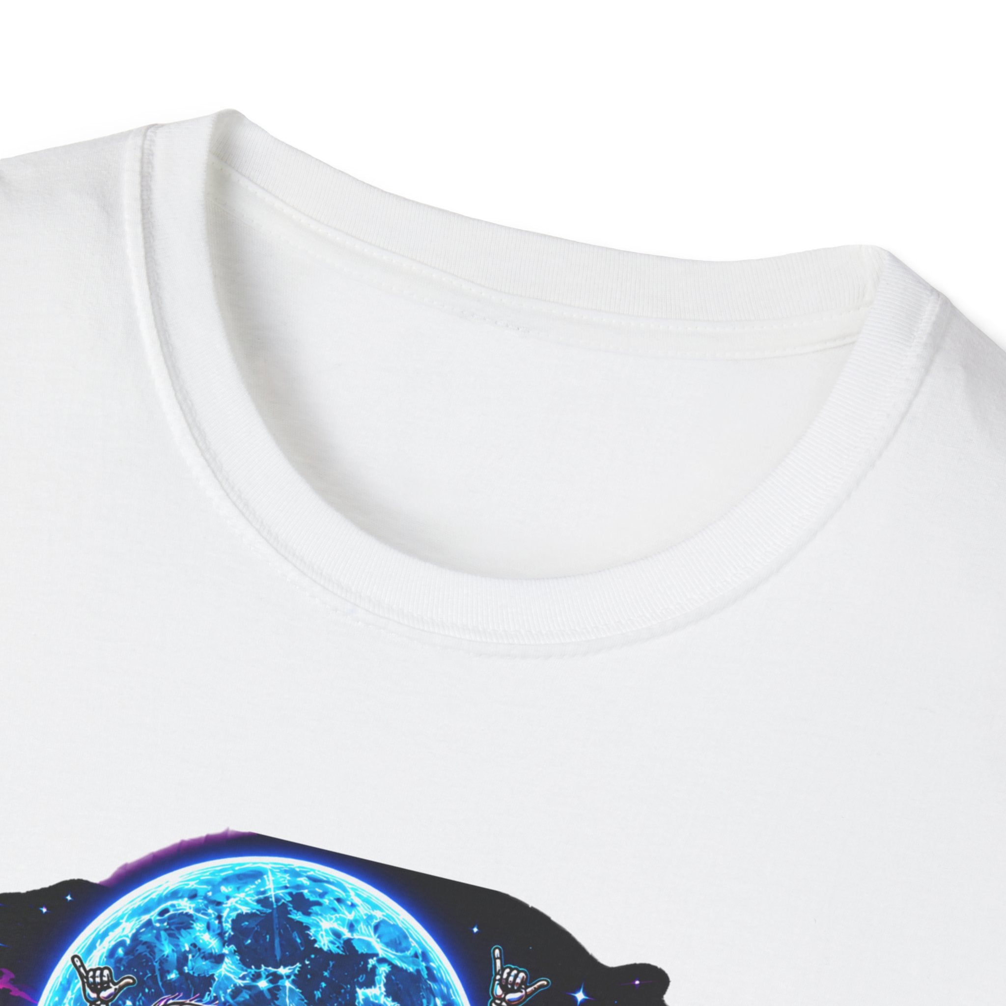 Bone Rattling Surf Tribe T-Shirt — Neon Skull Surf Van Graphic Tee