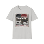 Made in America Truck T-Shirt — "Made in America. Built for the Land." Patriotic Vintage Pickup Tee