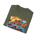 Surfer Girls Rock T-Shirt — Retro Beach Skull Surfboard Tee