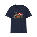 American Hot Rod T-Shirt – Vintage Flag Car Graphic