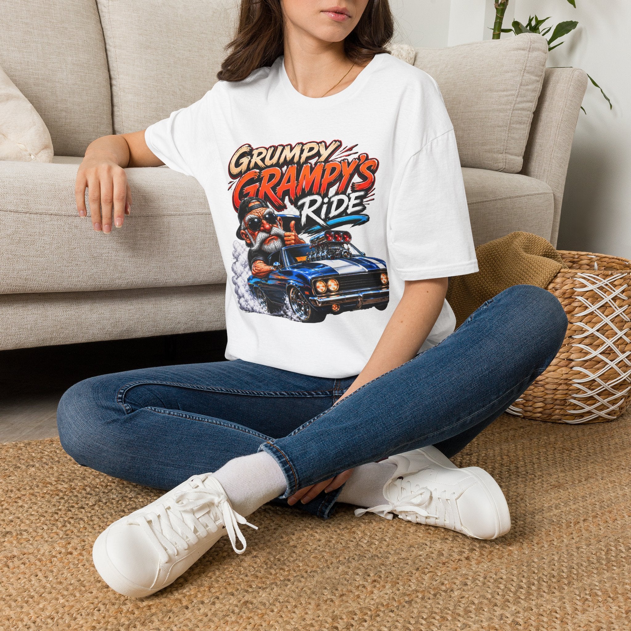 Grumpy Grampy’s Ride T-Shirt — Retro Grandpa Car Racing Tee