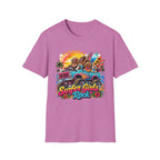 Surfer Girls Rock T-Shirt — Retro Beach Skull Surfboard Tee