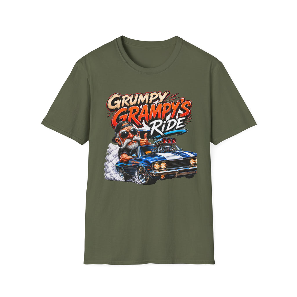 Grumpy Grampy’s Ride T-Shirt — Retro Grandpa Car Racing Tee