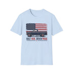Built Here, Driven Proud Truck T-Shirt — American Flag Vintage Pickup Tee