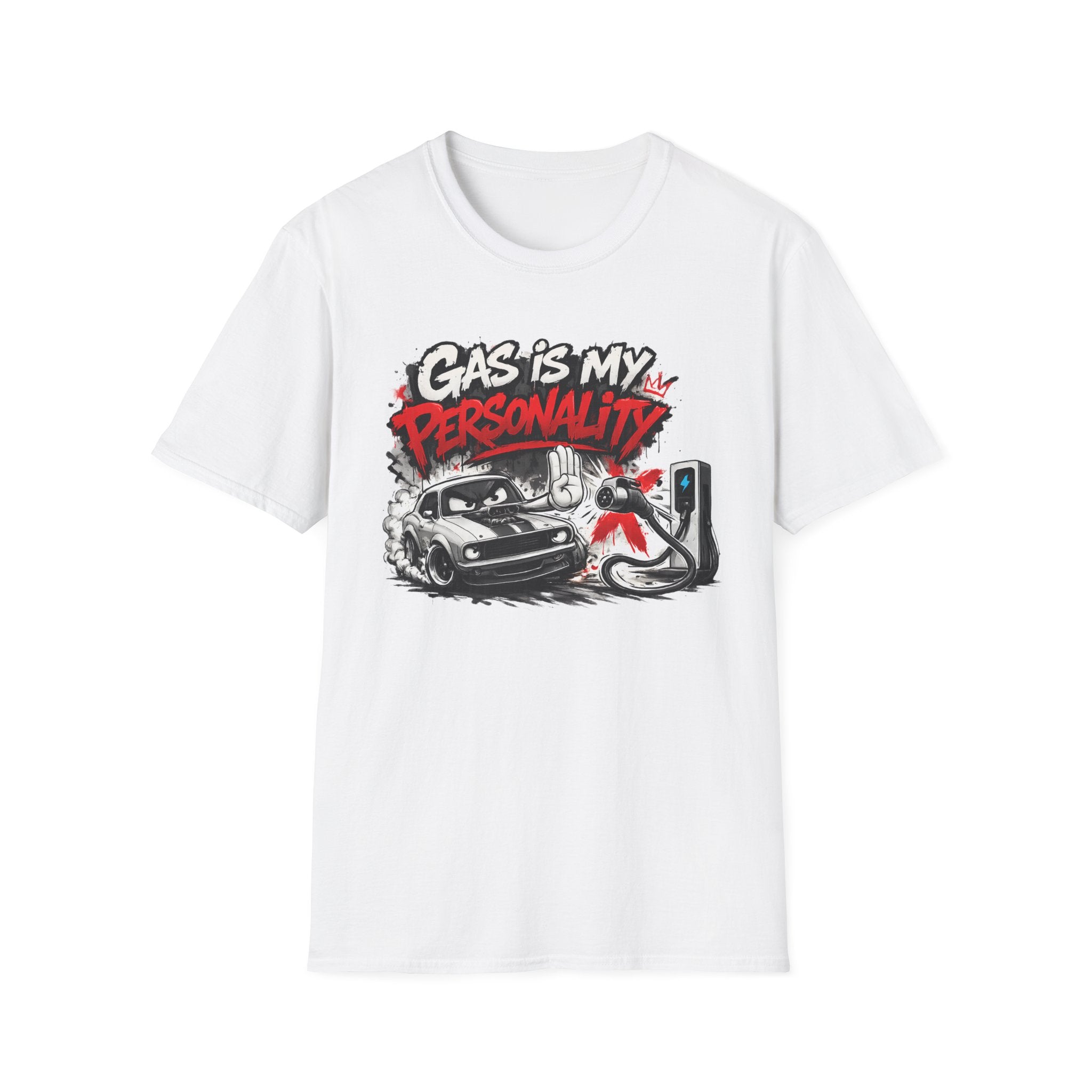 Gas Is My Personality T‑Shirt — Funny Car Fueling Graphic Tee for Gearheads