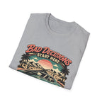 Bad Decisions Start Here Vintage Muscle Car T-Shirt — "Full Tank No Plan"