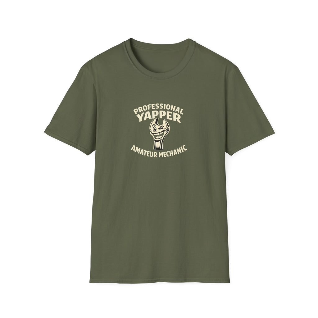 T-Shirt — "Professional Yapper, Amateur Mechanic" Funny Mechanic Tee