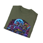 Bone Rattling Surf Tribe T-Shirt — Neon Skull Surf Van Graphic Tee