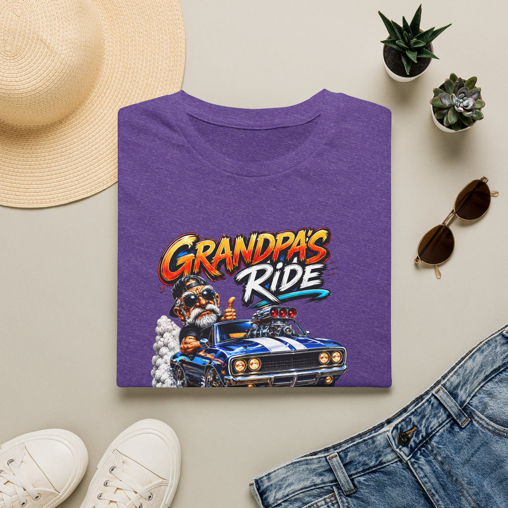Grandpa's Ride T-Shirt — Vintage Muscle Car & Dog Graphic Gift