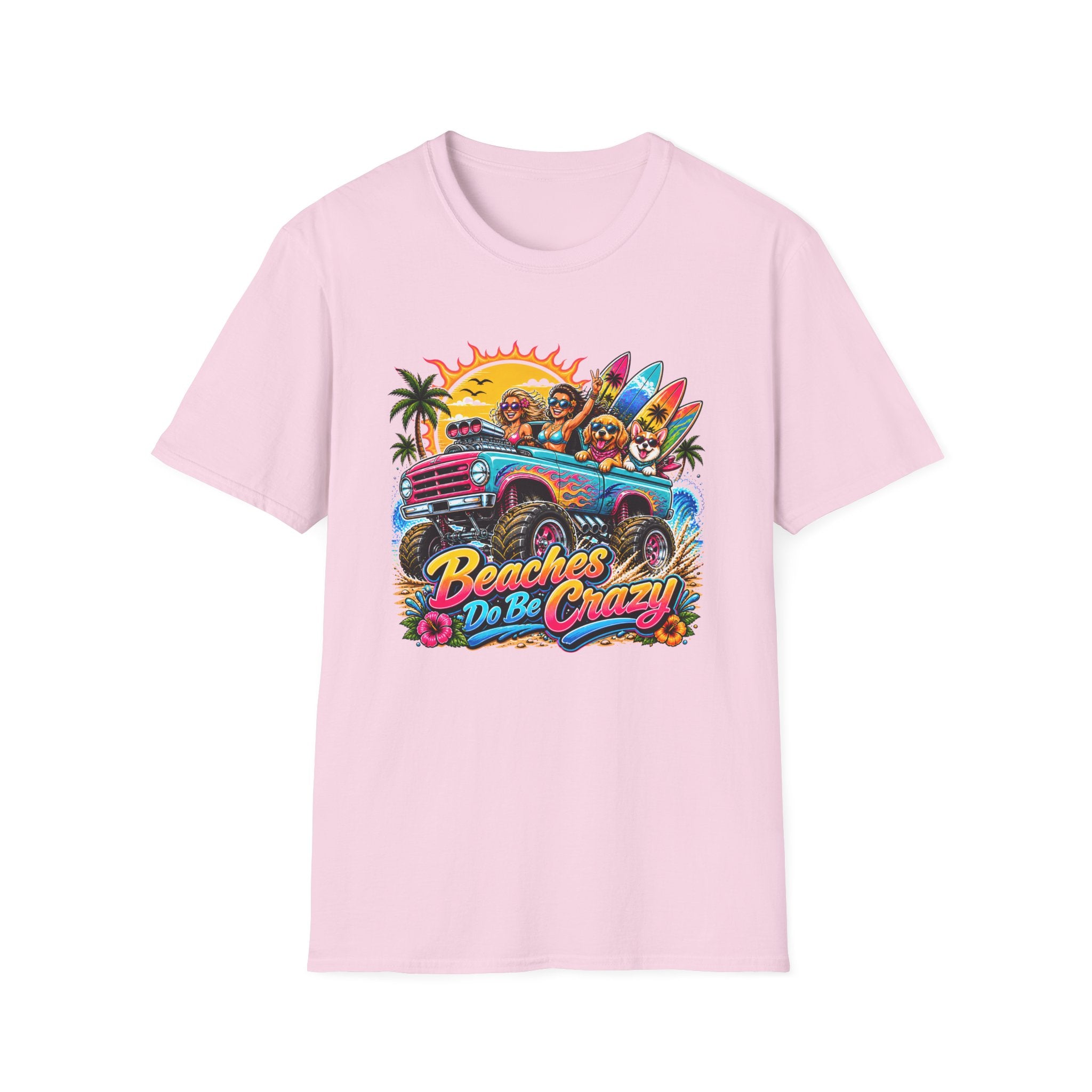 Beaches Do Be Crazy T-Shirt — Retro Surf Road Trip Tee