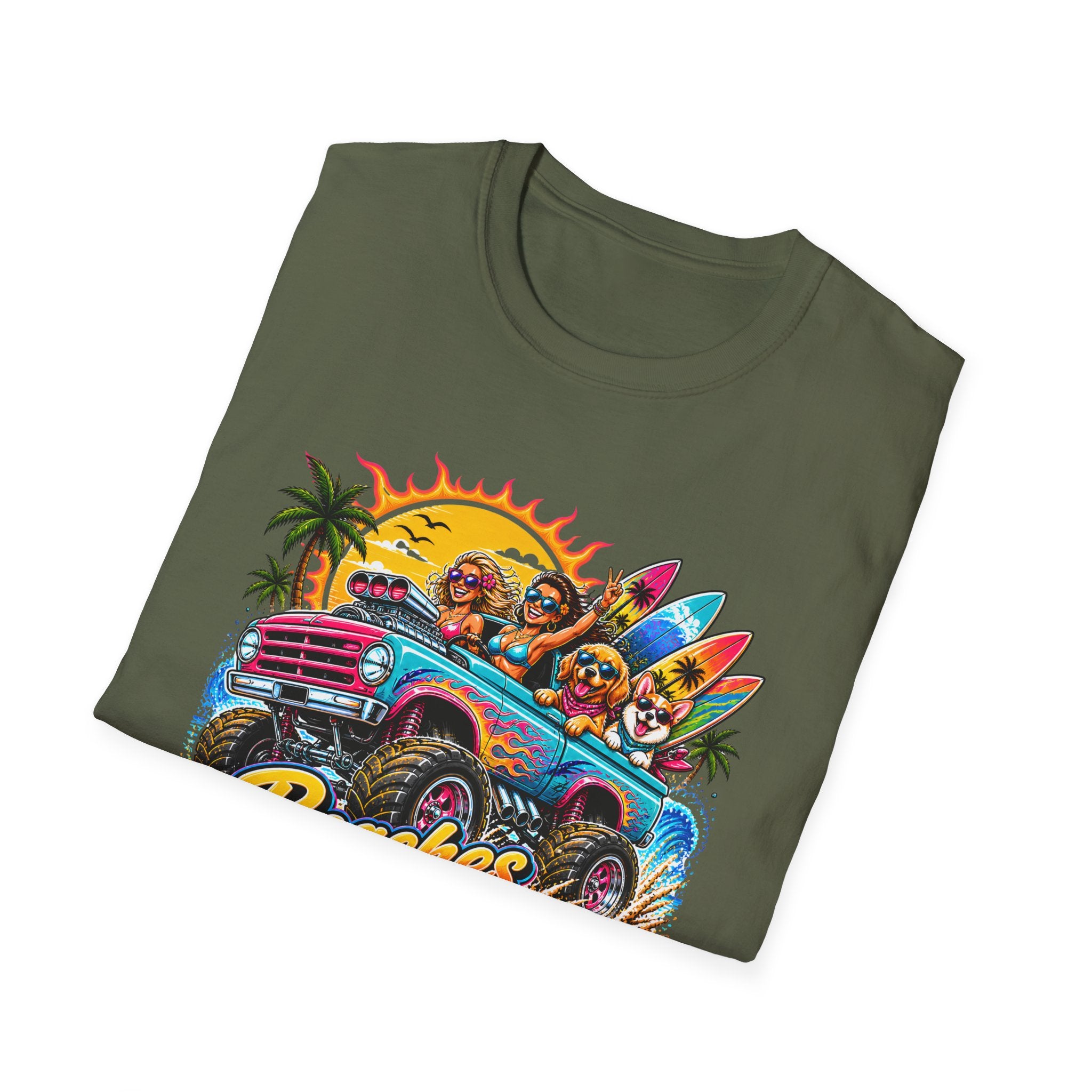 Beaches Do Be Crazy T-Shirt — Retro Surf Road Trip Tee
