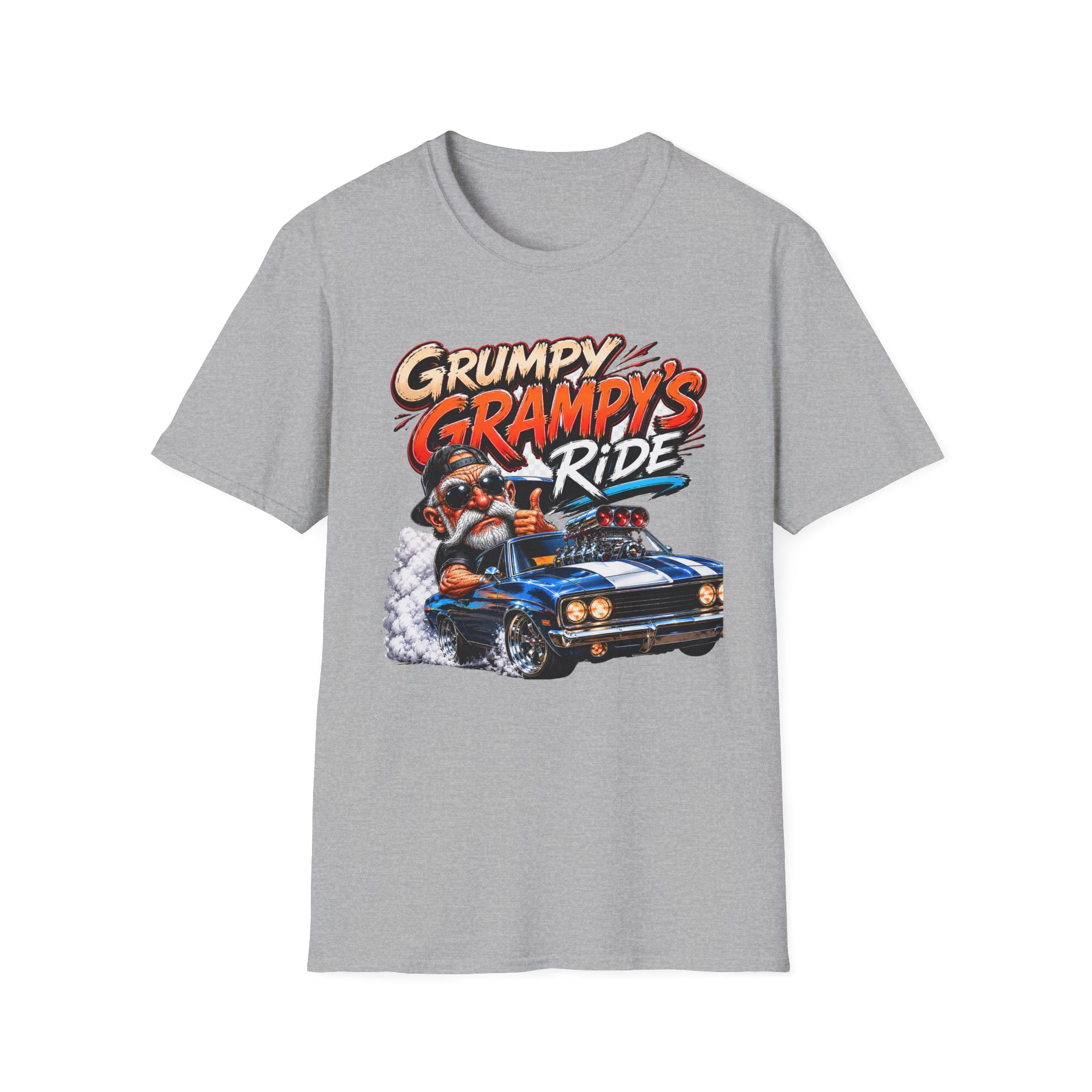 Grumpy Grampy’s Ride T-Shirt — Retro Grandpa Car Racing Tee
