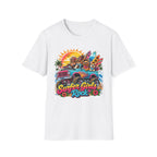 Surfer Girls Rock T-Shirt — Retro Beach Skull Surfboard Tee