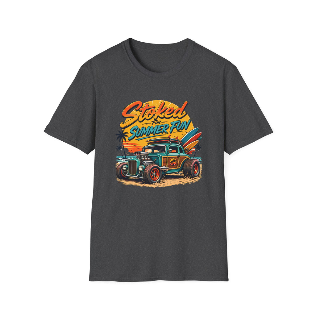 Stoked Summer Fun T-Shirt – Vintage Hot Rod Surf Graphic