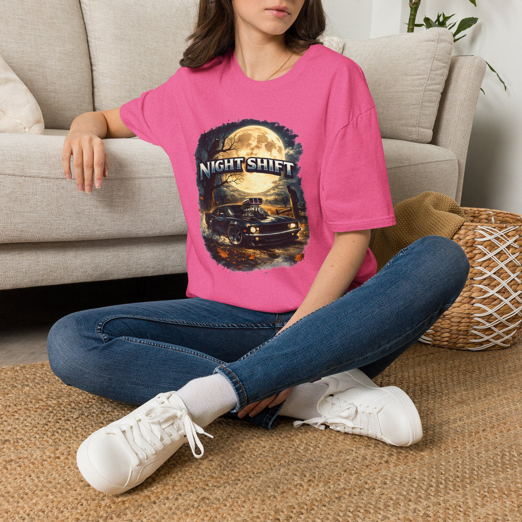 Night Shift T-Shirt — Vintage Full Moon Trucking Tee for Night Drivers
