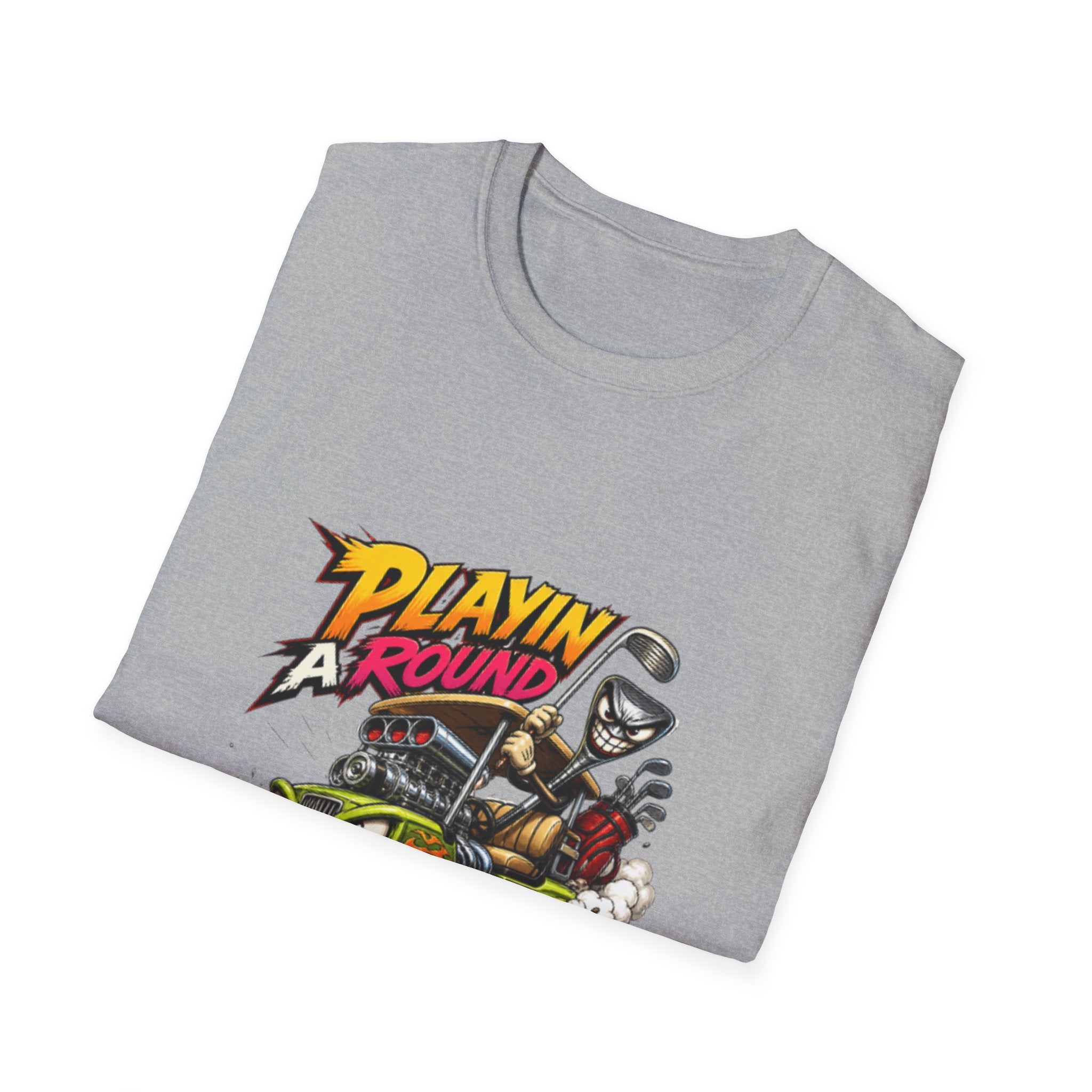 Golf Cart T-Shirt — "Playin' Around" Retro Cartoon Driving Design