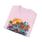 Surfer Girls Rock T-Shirt — Retro Beach Skull Surfboard Tee
