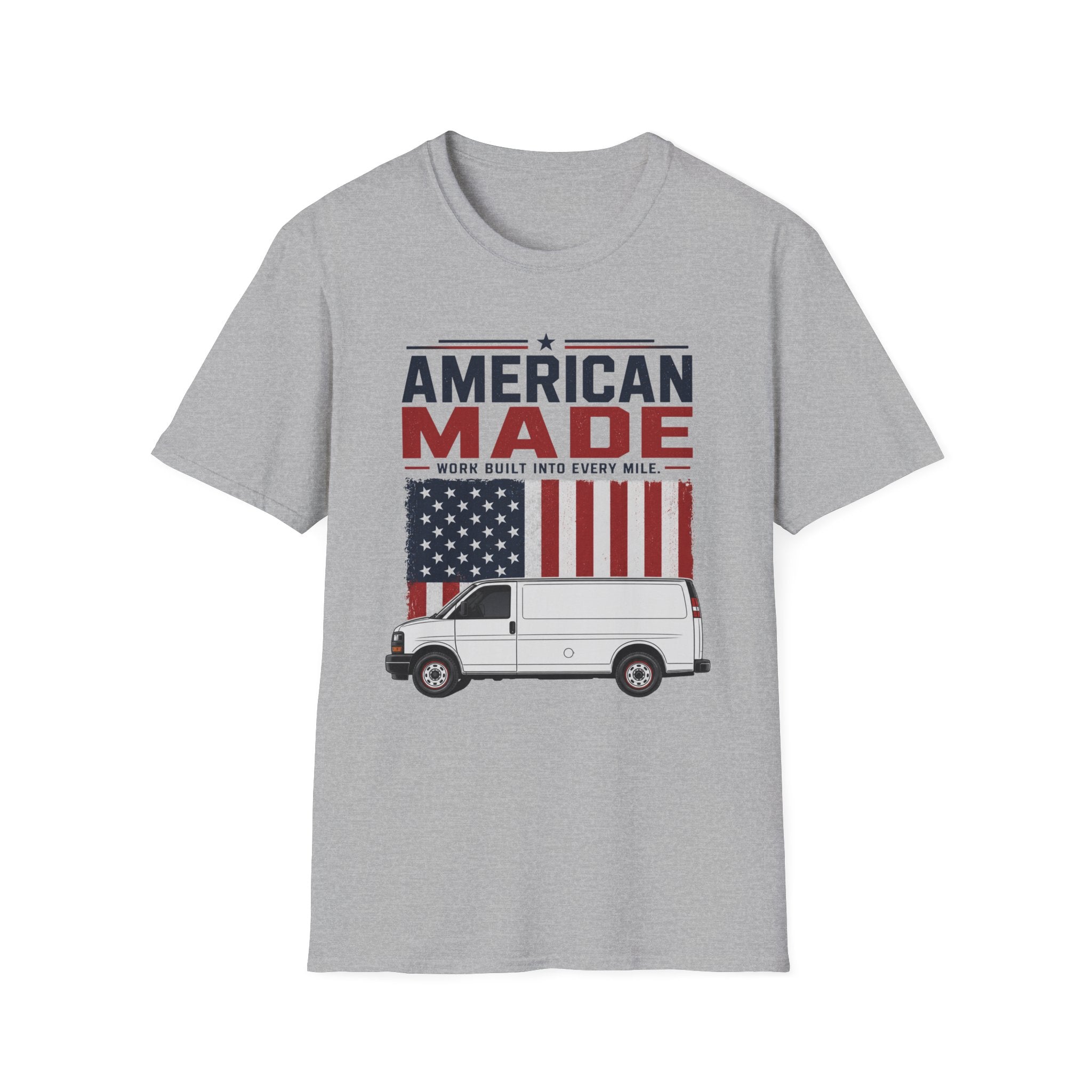 American Made Van T-Shirt — Patriotic USA Work Truck Tee