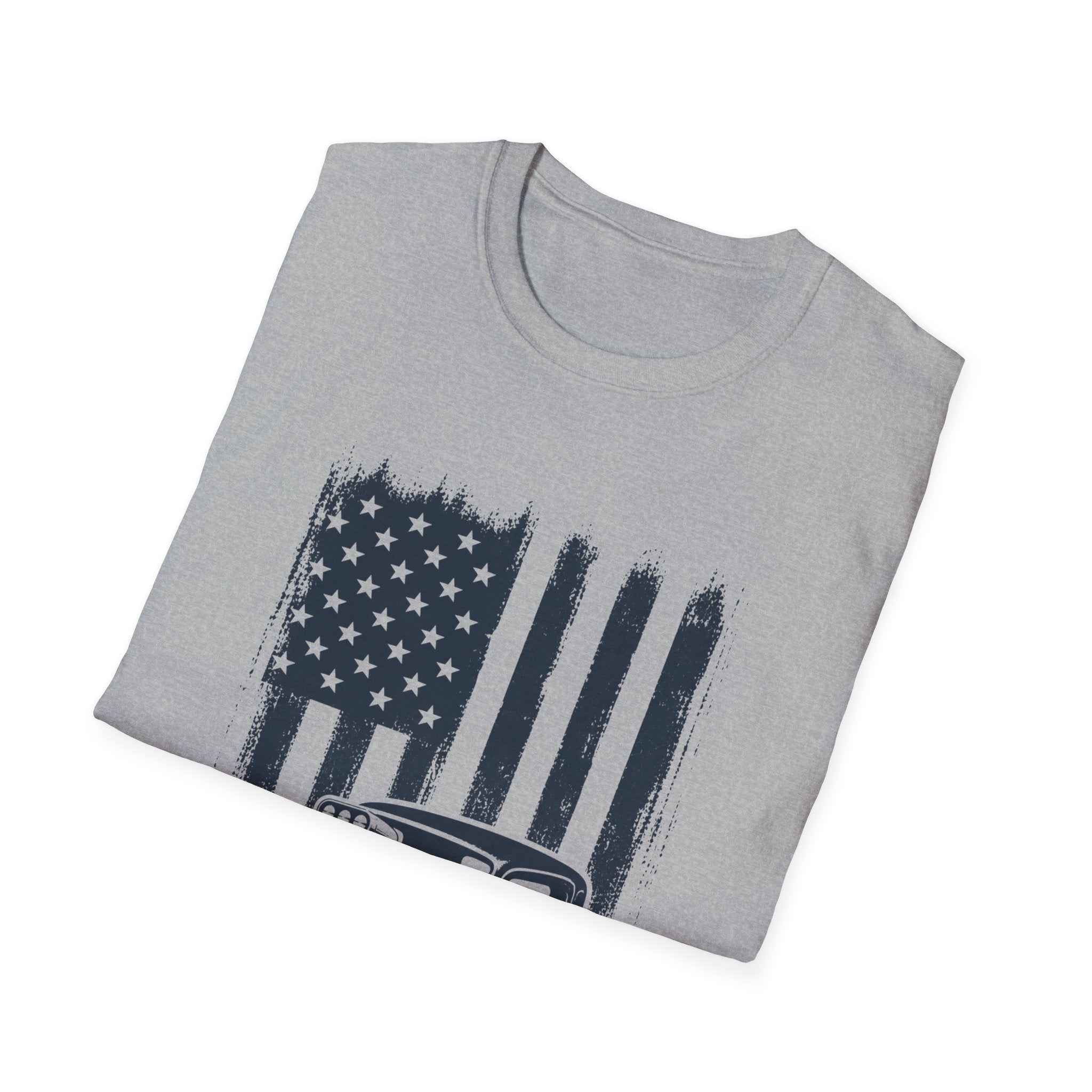 Vintage Hot Rod T-Shirt with Distressed American Flag