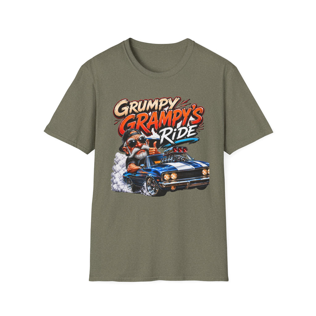 Grumpy Grampy’s Ride T-Shirt — Retro Grandpa Car Racing Tee
