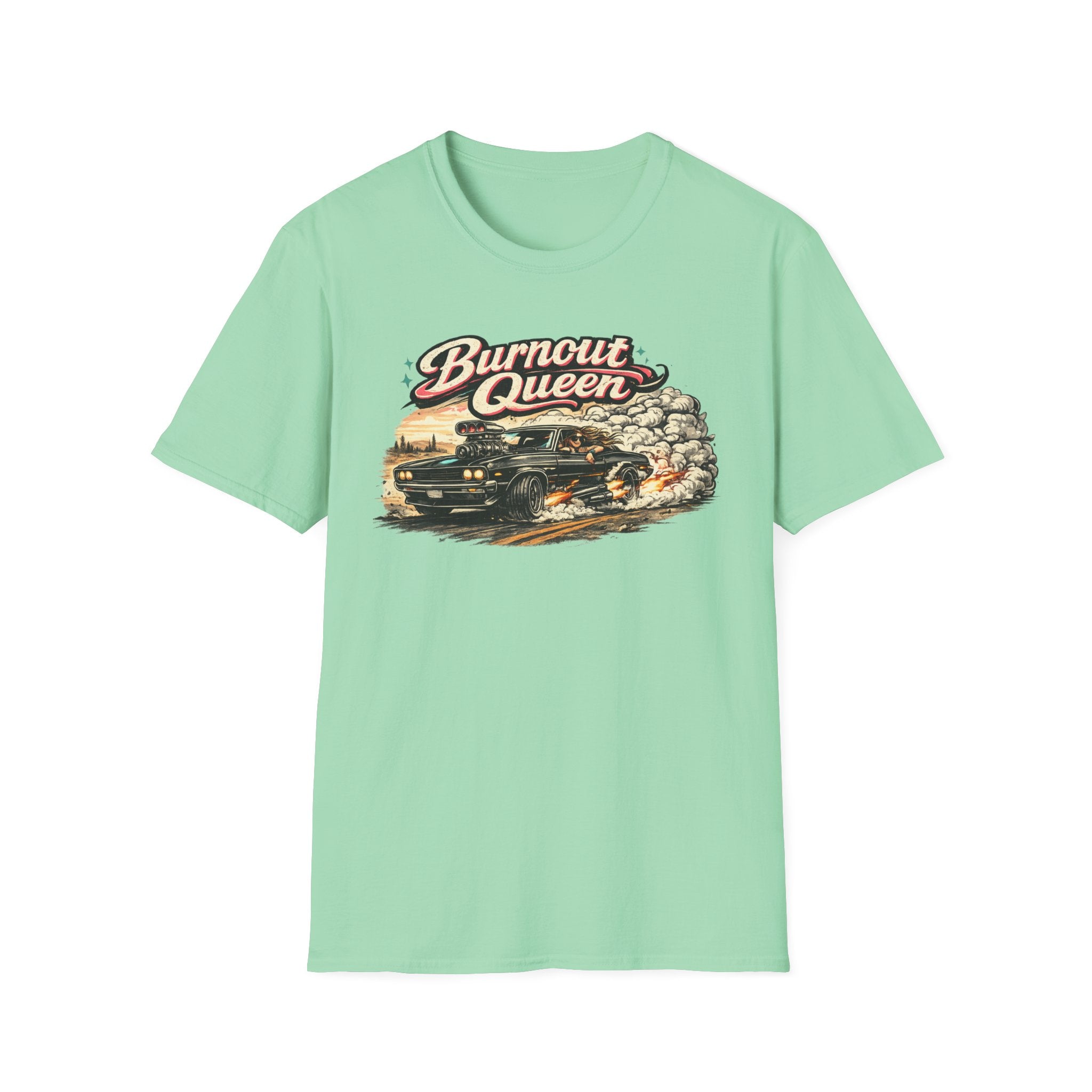 Burnout Queen T-Shirt — Vintage Muscle Car Graphic Tee
