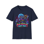 Bone Rattling Surf Tribe T-Shirt — Neon Skull Surf Van Graphic Tee