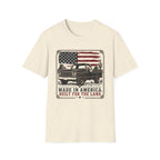 Made in America Truck T-Shirt — "Made in America. Built for the Land." Patriotic Vintage Pickup Tee