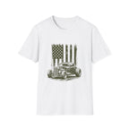 Vintage Hot Rod T‑Shirt with Distressed American Flag