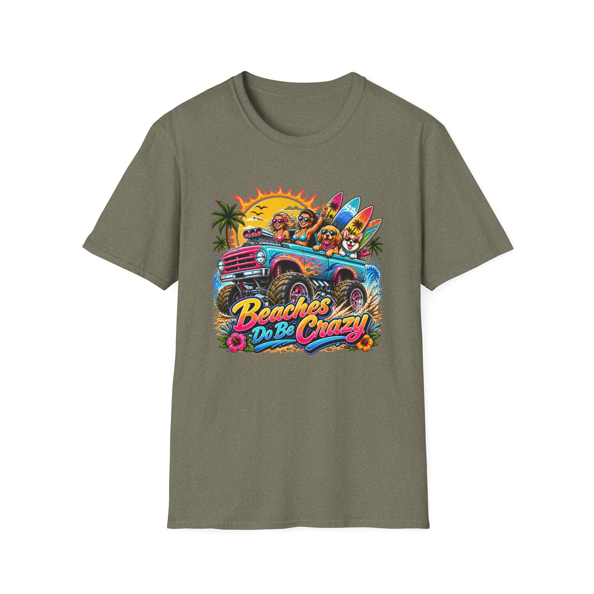 Beaches Do Be Crazy T-Shirt — Retro Surf Road Trip Tee
