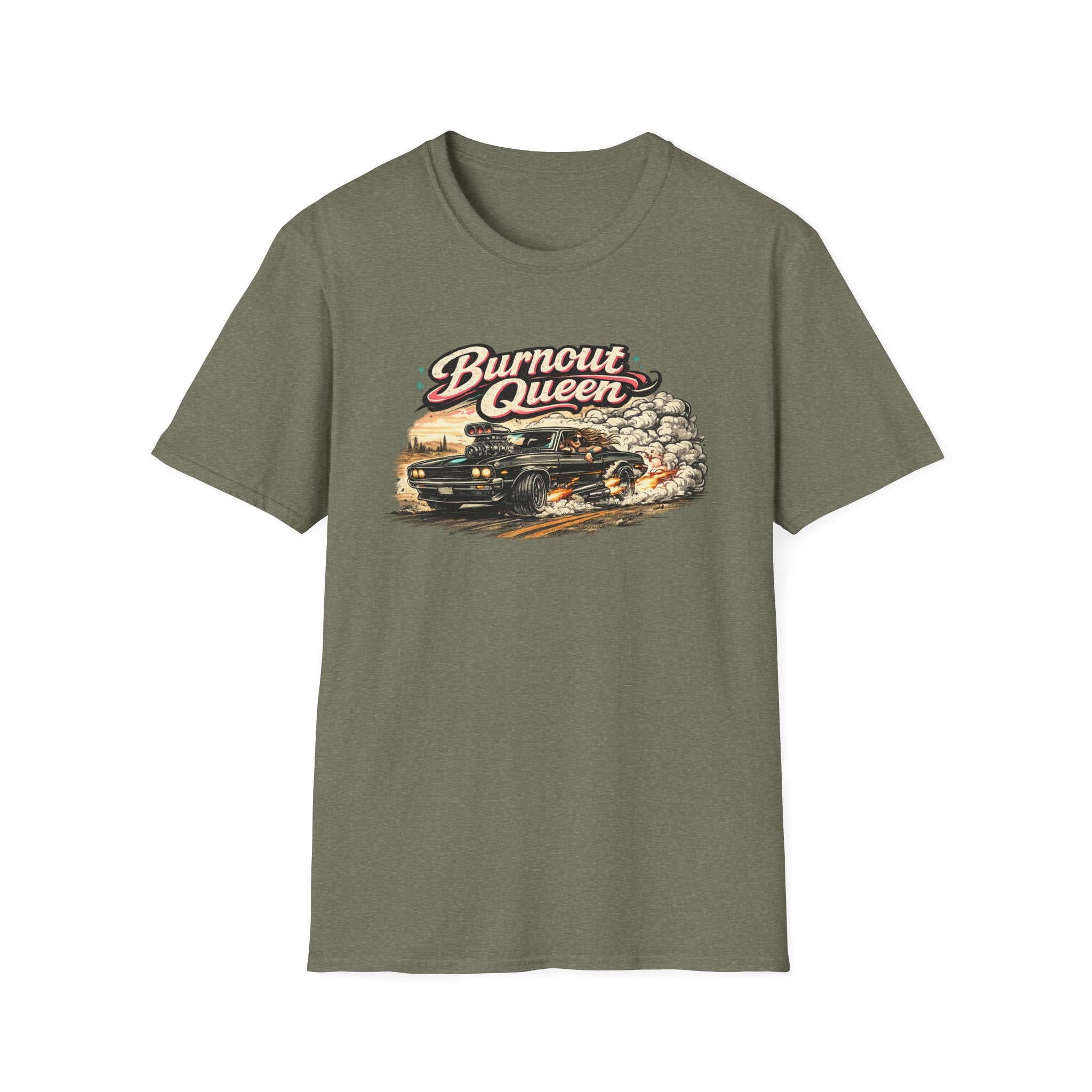 Burnout Queen T-Shirt — Vintage Muscle Car Graphic Tee
