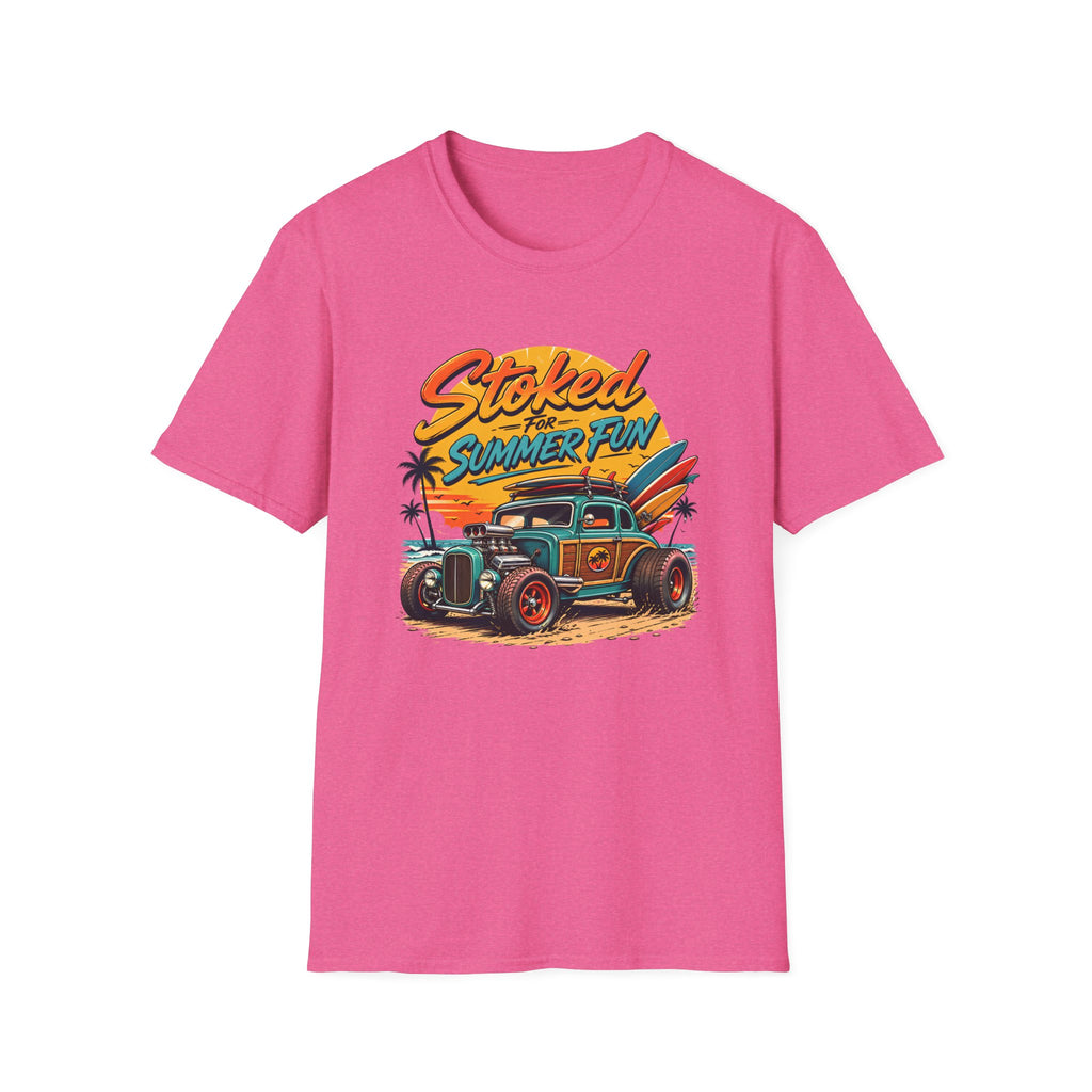 Stoked Summer Fun T-Shirt – Vintage Hot Rod Surf Graphic