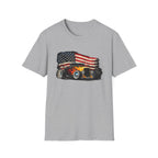 American Hot Rod T-Shirt – Vintage Flag Car Graphic