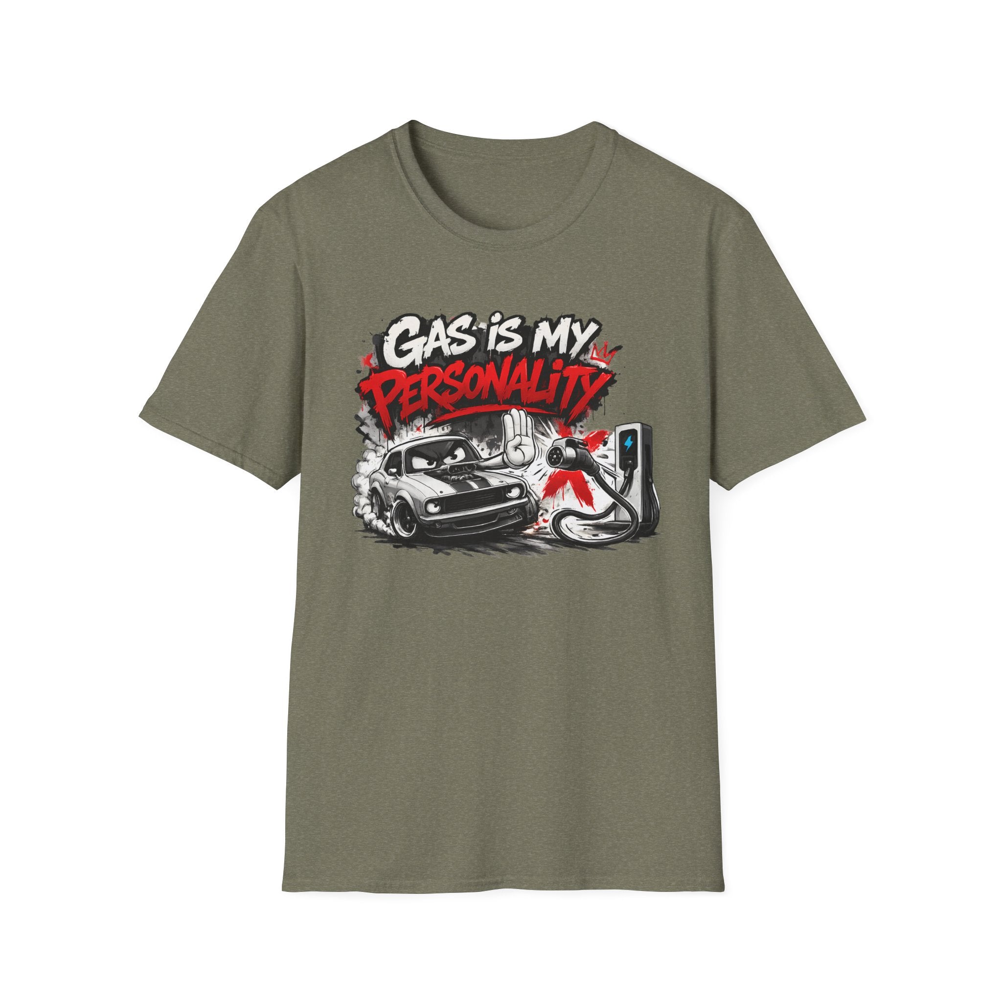 Gas Is My Personality T‑Shirt — Funny Car Fueling Graphic Tee for Gearheads