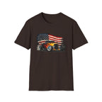 American Hot Rod T-Shirt – Vintage Flag Car Graphic