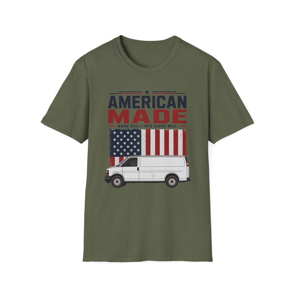 American Made Van T-Shirt — Patriotic USA Work Truck Tee