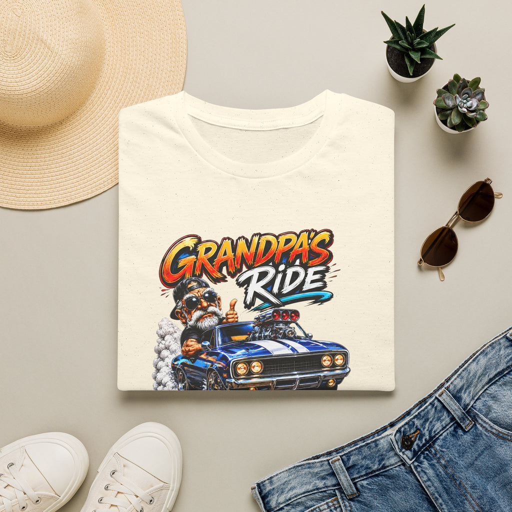 Grandpa's Ride T-Shirt — Vintage Muscle Car & Dog Graphic Gift