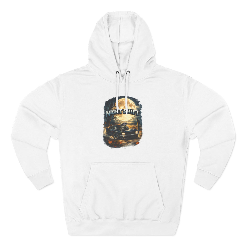 Night Drive Graphic Hoodie — 'Night Shift' Vintage Car Fleece Pullover