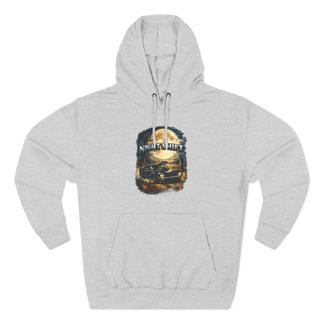Night Drive Graphic Hoodie — 'Night Shift' Vintage Car Fleece Pullover